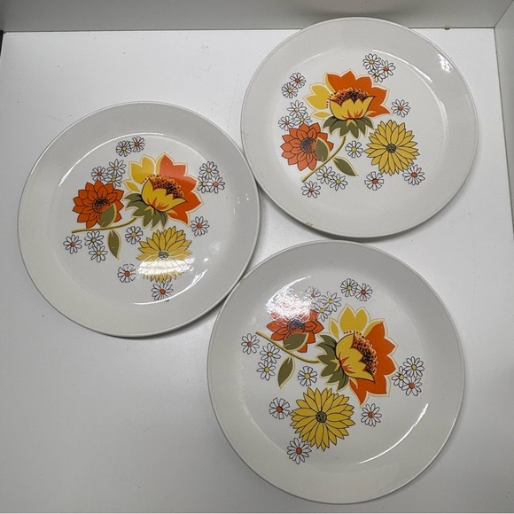 Set of 3 Johnson Bros Ironstone dinner plates in Pasadena pattern - Picture 4 of 11